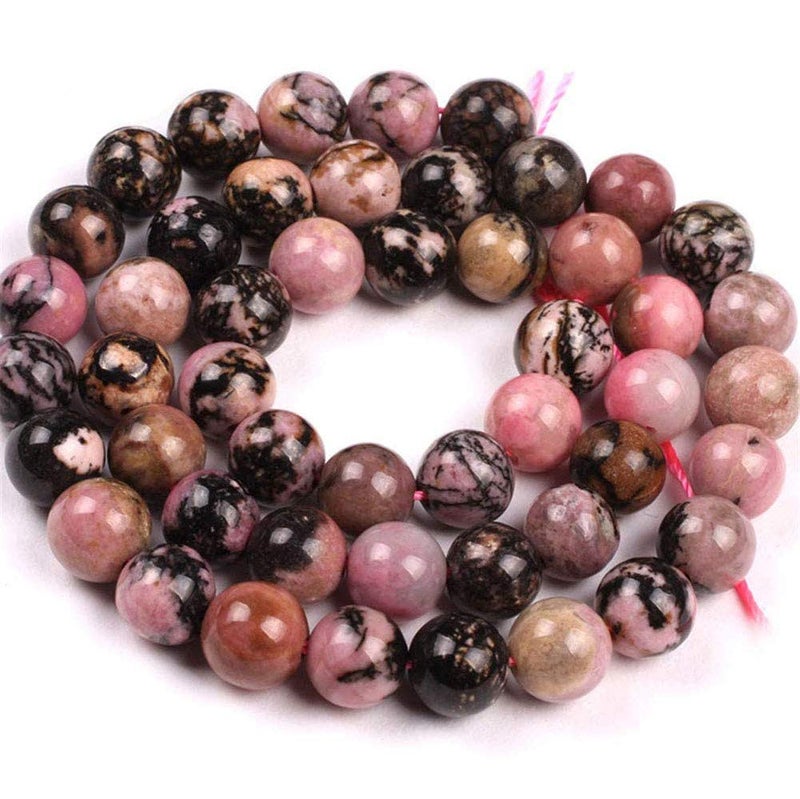LIFAVOVY Genuine Black Rhodonite Beads for Jewelry Making Gemstone Semi Precious Stone Round 6mm Strand 15""(58-62pcs) - Image 3